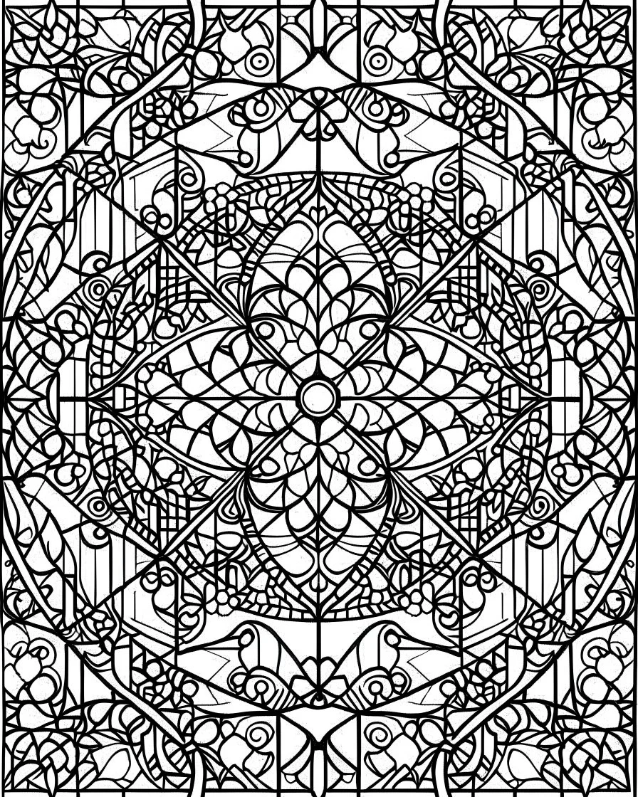 very simple Mosaic simple Coloring Pages, no black color,, easy to color