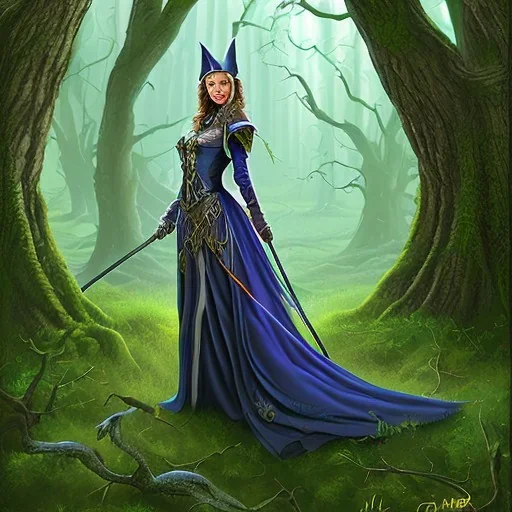  Woman witch in the dark forest