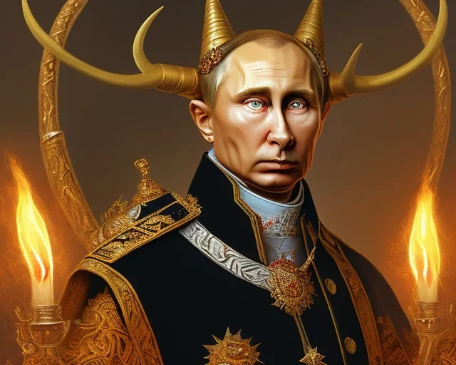 president Putin angry satan with horns