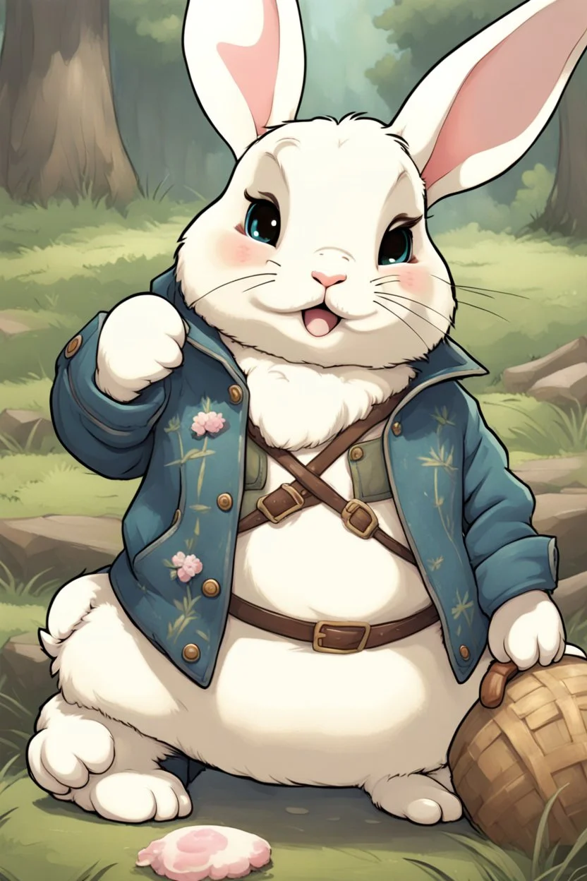 Cute chubby bunny jacket dnd art realism