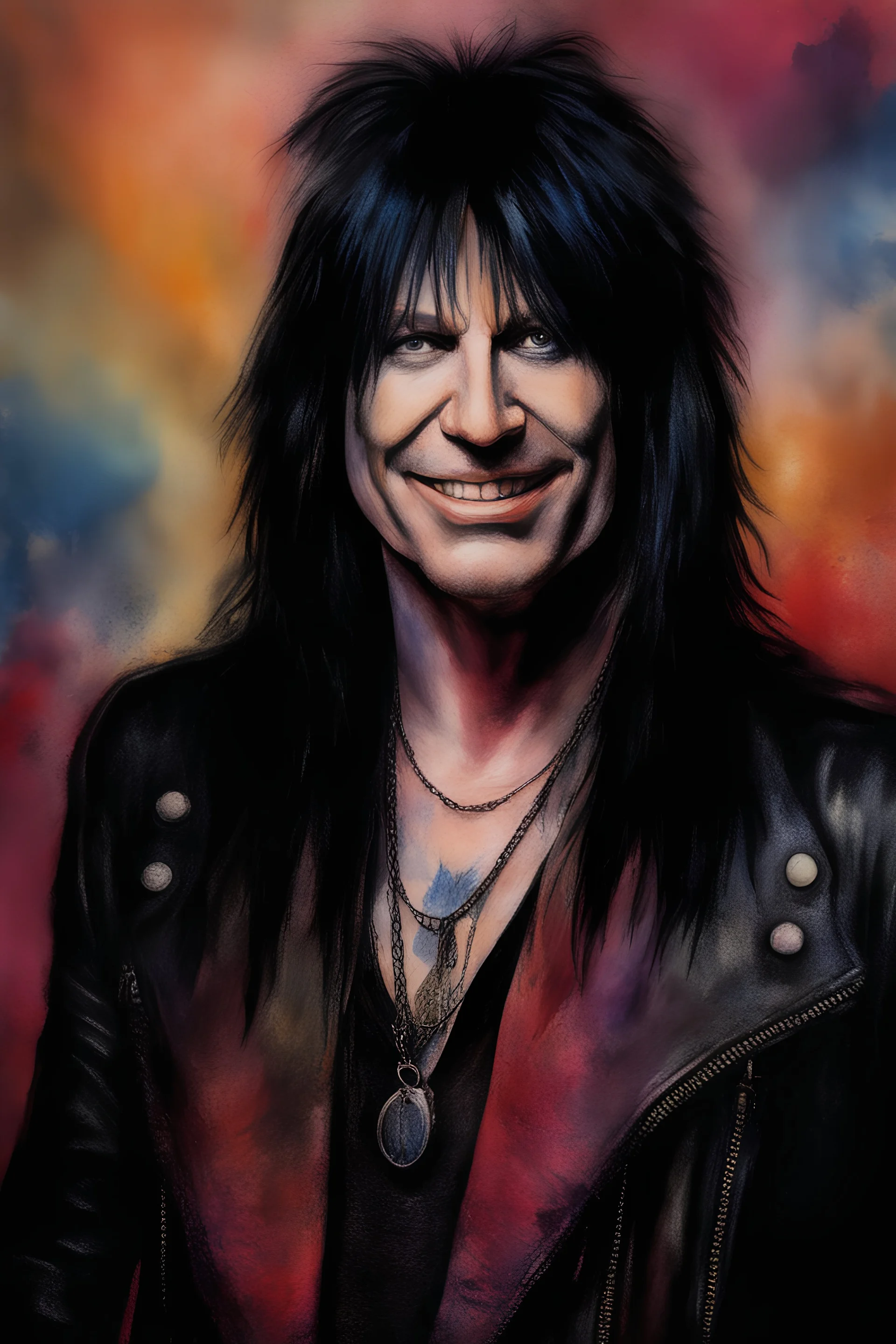 text "MOTLEY CRUE", head and shoulders portrait, Motley Crue Mick Mars - well-shaped, perfect figure, perfect face, smiling, a multicolored, watercolor stained, wall in the background, professional quality digital photograph, 4k, 8k, 32k UHD, Hyper realistic, extremely colorful, vibrant, photorealistic, realistic, sharp, highly detailed, professional quality, beautiful, awesome, majestic, superb, trending on artstation, pleasing, lovely, Cinematic, gorgeous, Real, Life like, Highly detailed