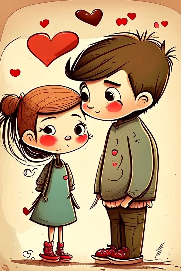 Cartoon couple in love