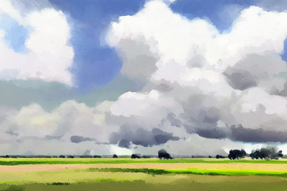 rough chalk pastel landscape of Lincolnshire