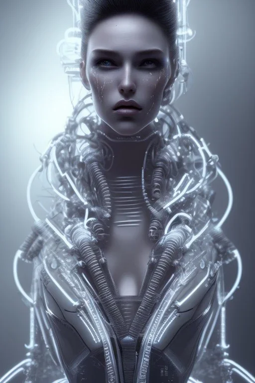 cyberpunk, white latex body, women, portrai, open mouth, perfect skin, tron, cyborg , perfekt, real, dream, hr giger