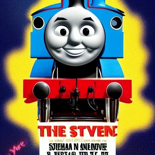 Thomas the Tank Engine in a Saturday Night Fever dream movie poster