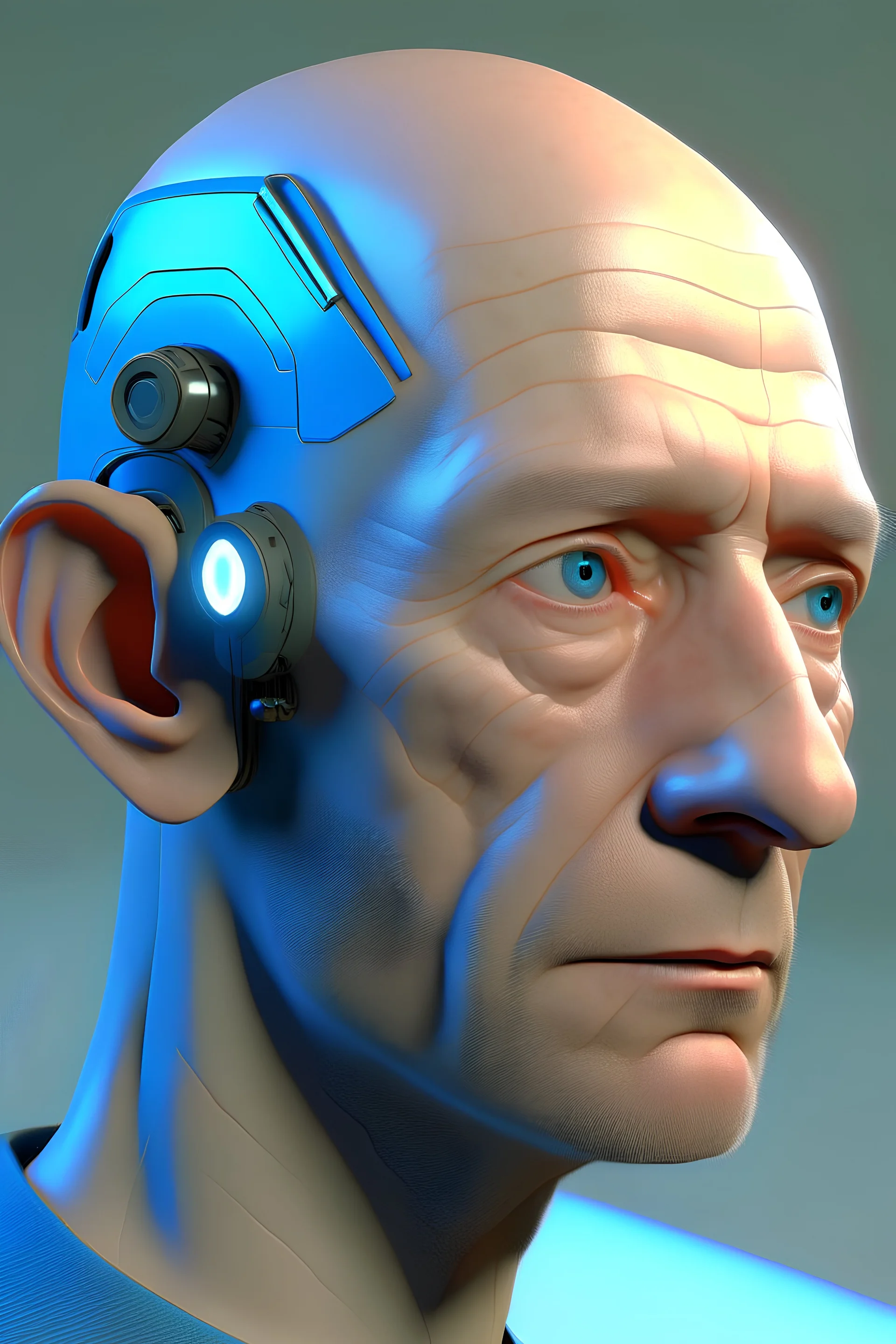 realistic man from slovakia in futuristik extra colored