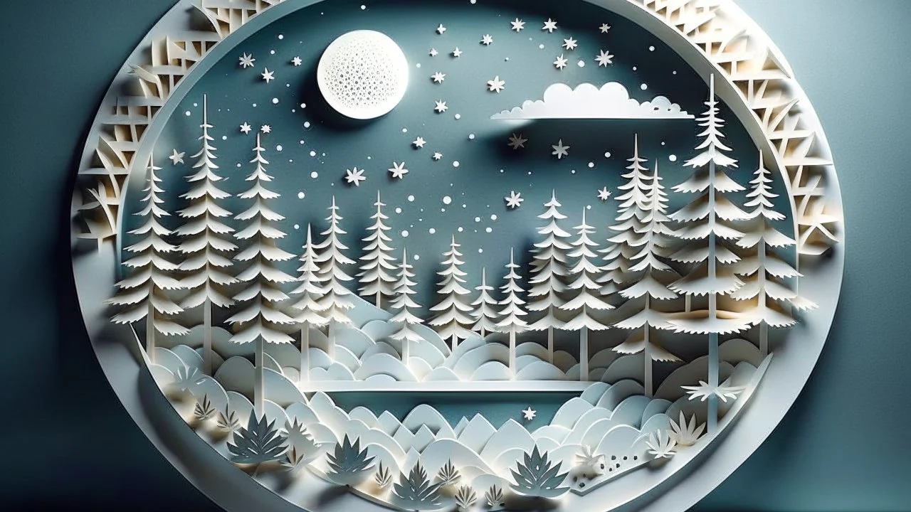 A meticulously crafted snowy landscape diorama wit... | @billy