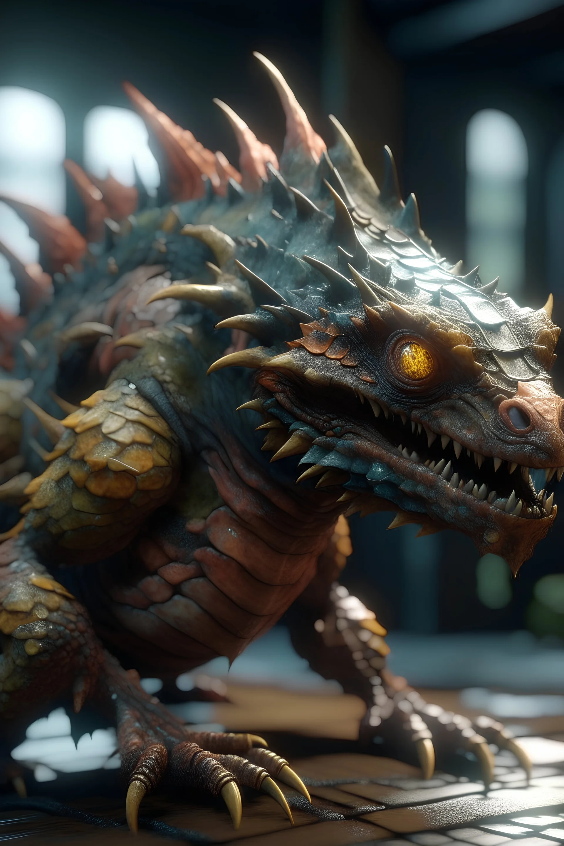 Weird creature,nreal Engine,DOF,Super-Resolution, Megapixel, Cinematic Lightning, Anti-Aliasing, FKAA, TXAA, RTX, SSAO, Post Processing, Post Production, Tone Mapping, CGI, VFX, SFX, Insanely detailed and intricate, Hyper maximalist, Hyper realistic, Volumetric, Photorealistic, ultra photoreal, ultra-detailed, intricate details, 8K, Super detailed, Full color, Volumetric lightning, Realistic, UnrealEngine, surrealism full detail (FLS) Cinematic lighting Ray Tracing best quality,extremely detai
