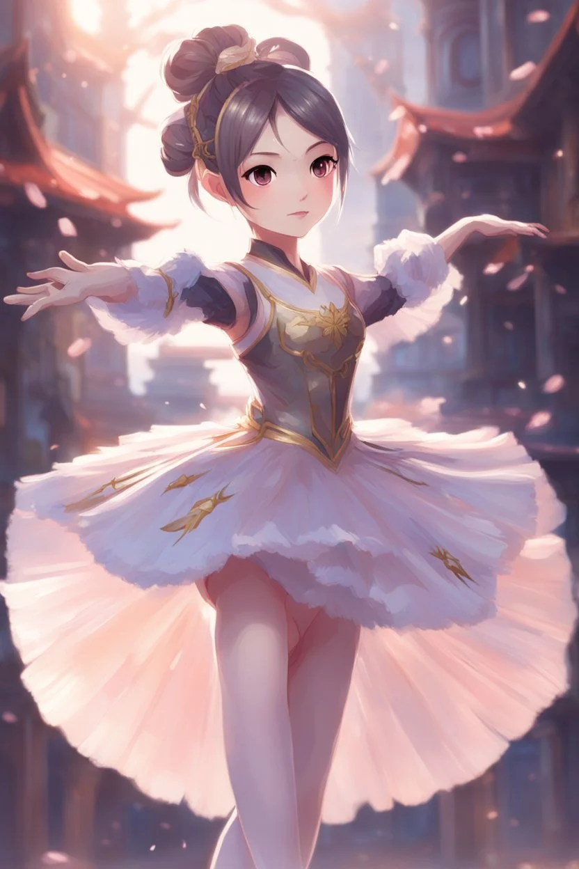ballerina in the style of genshin impact