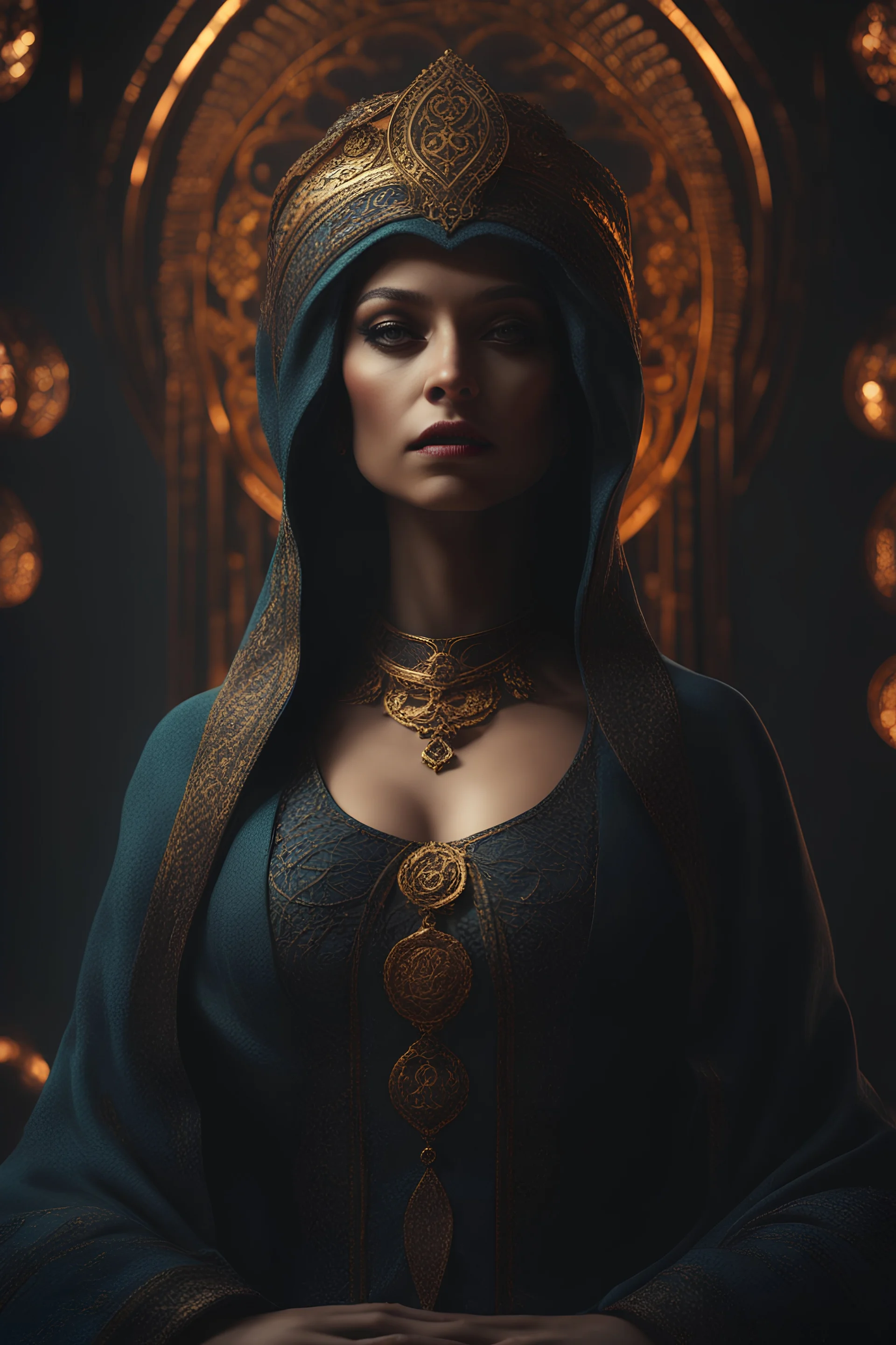 The high priestess of the god of death. Cinematic lighting, Volumetric, lighting, Epic color composition, the , octane render,