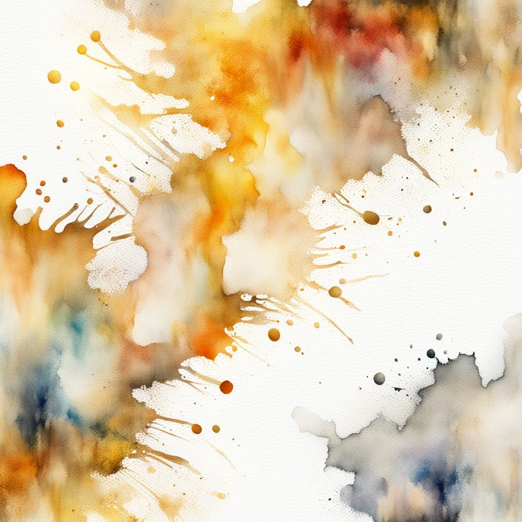 Hyper Realistic White, & Golden Multicolored Grungy-Watercolor-Background