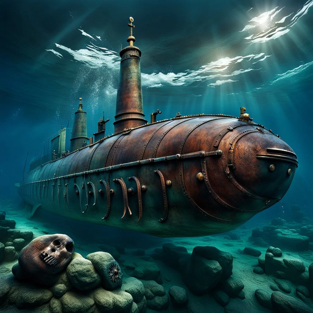 Military submarine of ancient Rome.