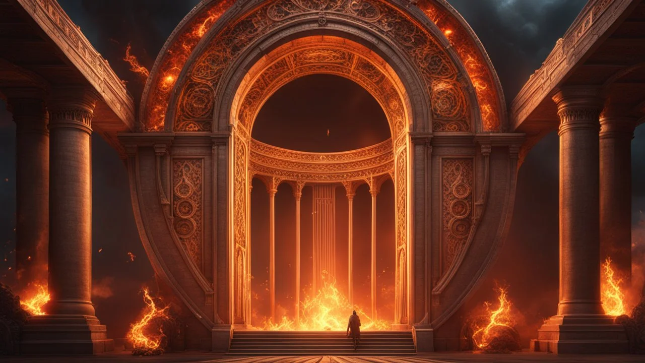 The portal to Heaven and Hell. fantasy concept art, exquisite realism, a masterpiece, dynamic lighting, hyperdetailed, intricately detailed, deep color, Unreal Engine, volumetric lighting , Epic cinematic brilliant stunning intricate meticulously detailed dramatic atmospheric maximal,