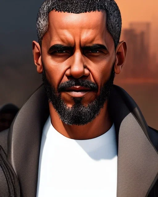 "MIddle aged African American human male, with a trimmed but uneven beard, piercing eyes with slick back hair, 8k resolution concept art scene by Greg Rutkowski, Artgerm, WLOP, Barack Obama dynamic lighting hyperdetailed intricately detailed Splash art trending on Artstation triadic colors Unreal Engine 5 volumetric lighting Splash art fantasy, grey hair, sitting in Starbucks drinking coffee