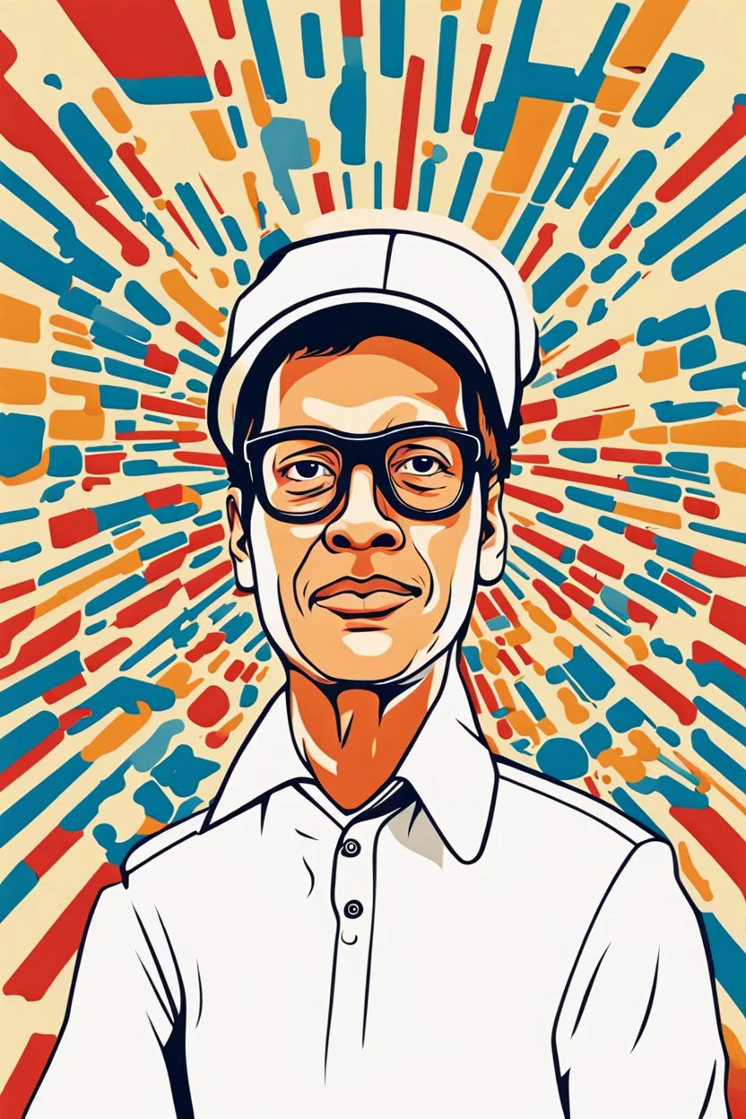 Ilustración vectorial de Gustavo Petro con gorra camisa