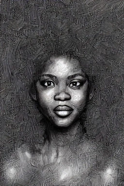 scribble portrait of Black woman, 8k resolution, r_drawings_rene, scribble, scribble drawing, scribble art, behance, rdrawings25, synthetic, hairy scribble fill, line draw, scribble sketch, , Jim carey