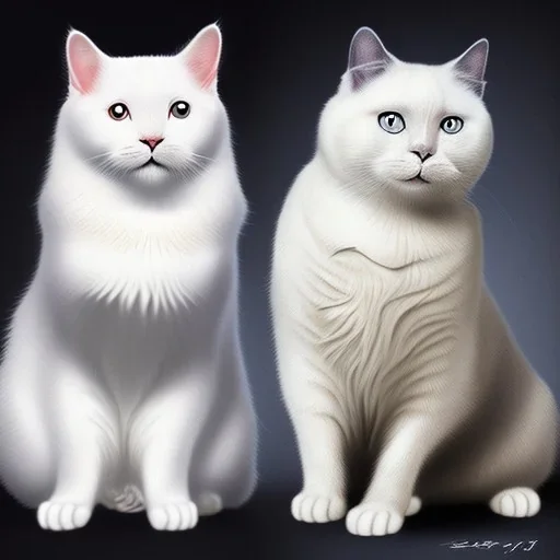 Gato branco e gato preto em forma de yingyang