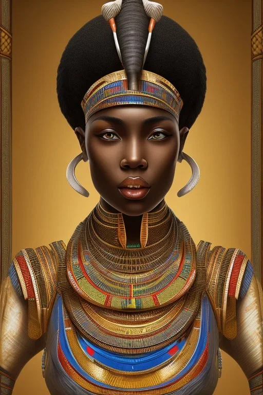 african portrait, ancient egypt, zulu, scaffolding, high detail