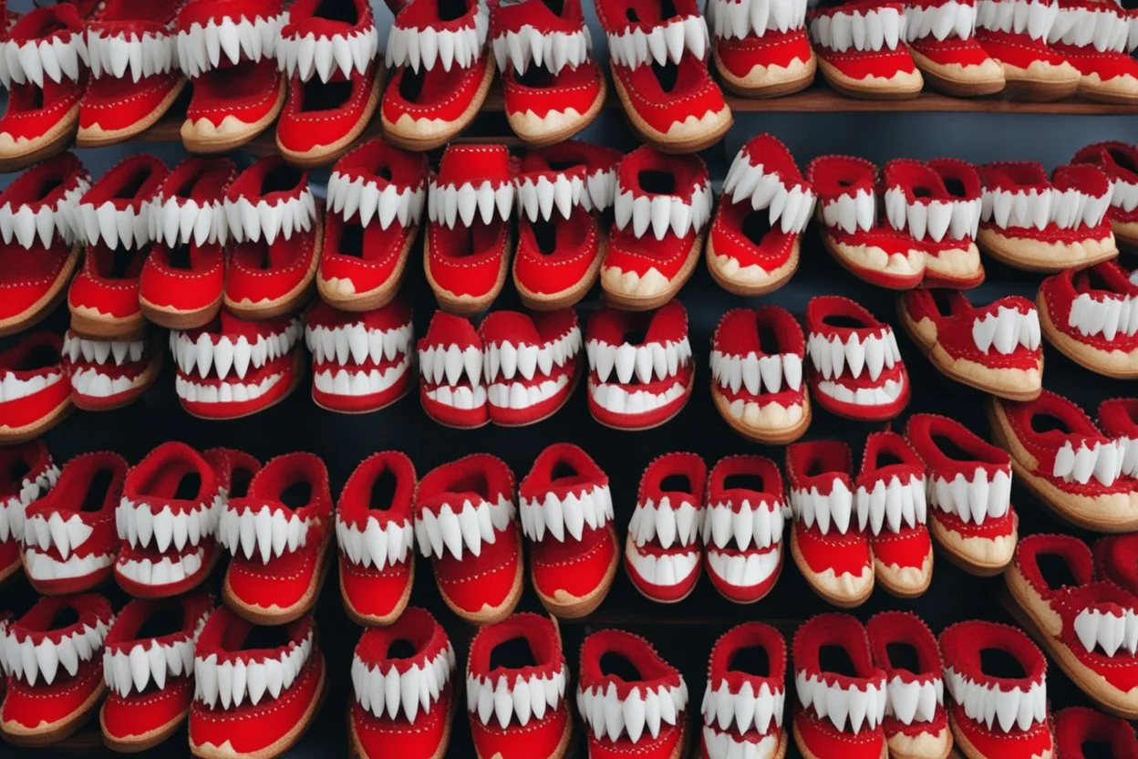 footwear with hundreds of unique rear and front teeth planted on the sole