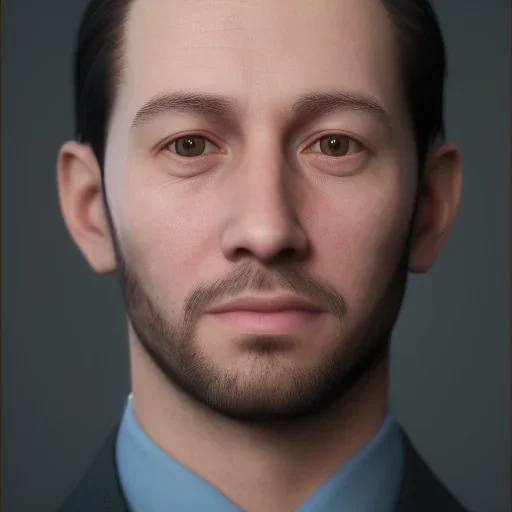 portrait of a boring 30 years old bank employee wearing a suit, 4K, hyper-realistic portrait, cinematrographic, backlight