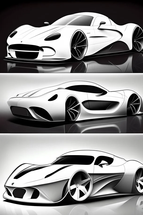 Design a sports car without the colors for color it