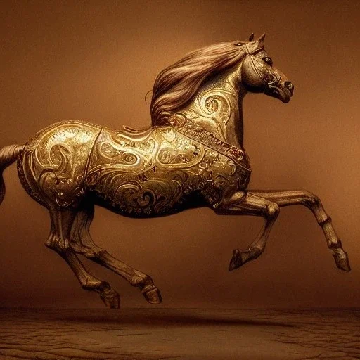 beautiful ultra-detailed carousel horse with intricate detail, 1800s, chiaroscuro lighting , 8k UHD, matte painting, cwide field of view, centered, illustration, renaissance, artwork, high-quality, rocco, greg rutowski, howard lyon, alphonse mucha