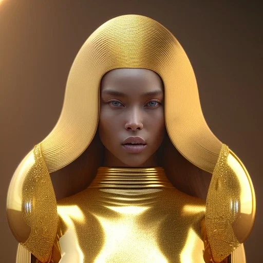 beautiful cosmic golden woman, long hair, nice smiling, magic glamour make up, delicate colors, beautiful glamour galactic golden dress, ultra sharp focus, 8k, unreal engine 5, extremely sharp detail, light effect, soft light atmosphere of a spaceship, smooth, full of details, face in front, complete vision of body