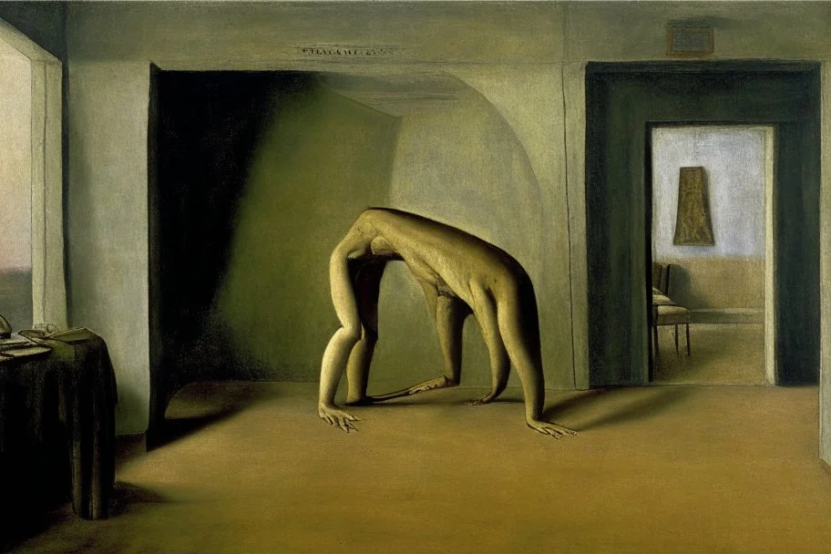 a chimera in a liminal room depicted by balthus