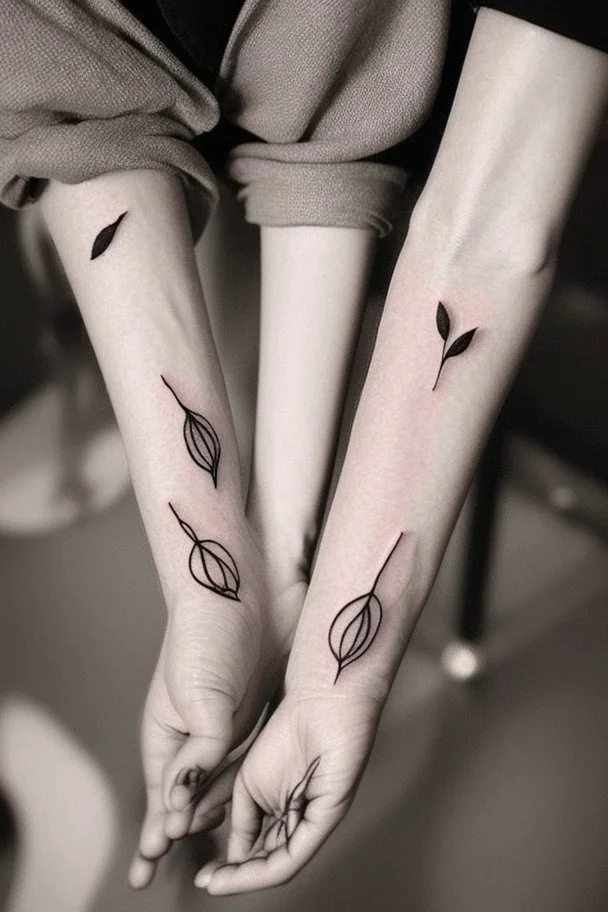 Small tattoos for a couple Photorealistic