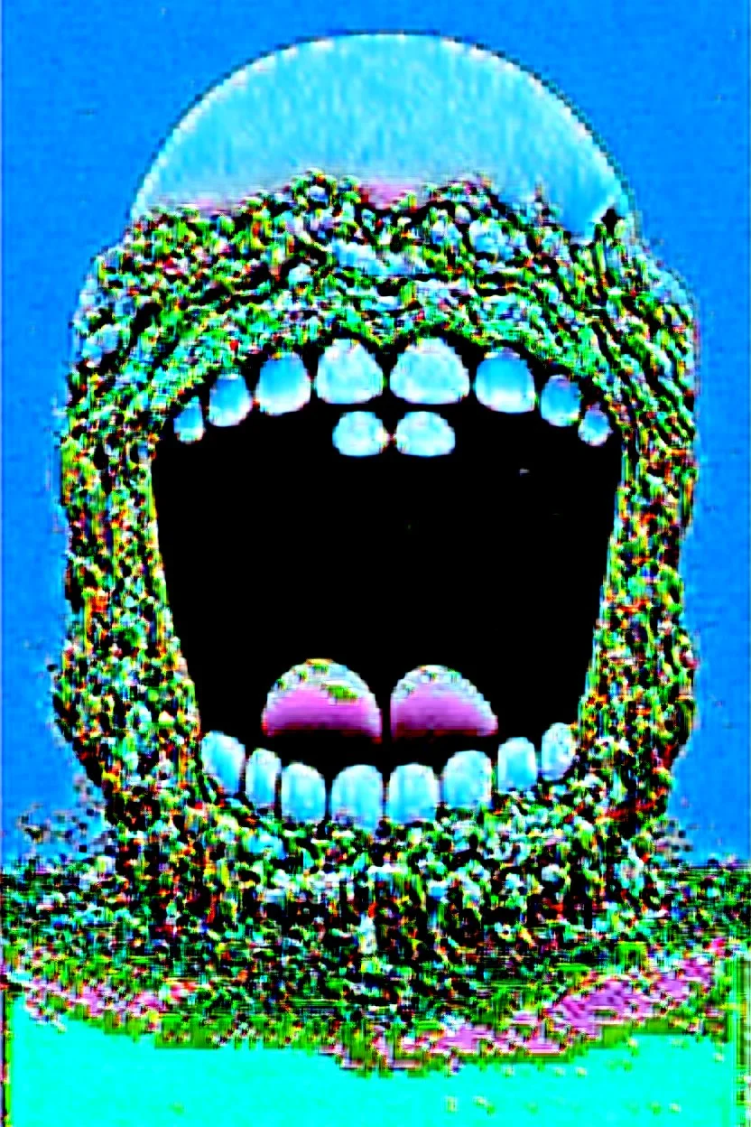 Surreal digital illustration of only a floating mouth that is puking out a psychedelic love spell, spilling from the large pair of cartoonist , overexaggerated lips, manga inspired, absurdist, postmodern, pastel color palette, fluid acrylic paint, epoxy resin , acrylic pour, unusual colors, trippy, gross, abstract, pulp fiction art style illustration, realvsx