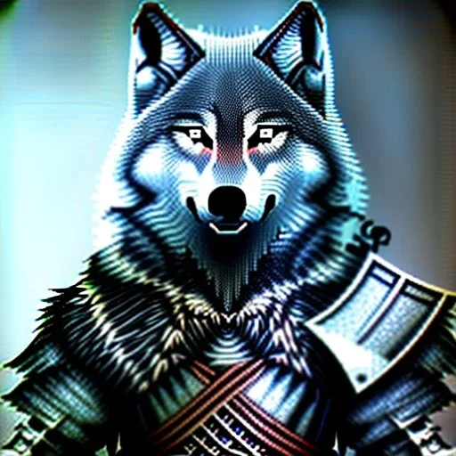 Sif the wolf, from Dark Souls, holding the sword from his mouth