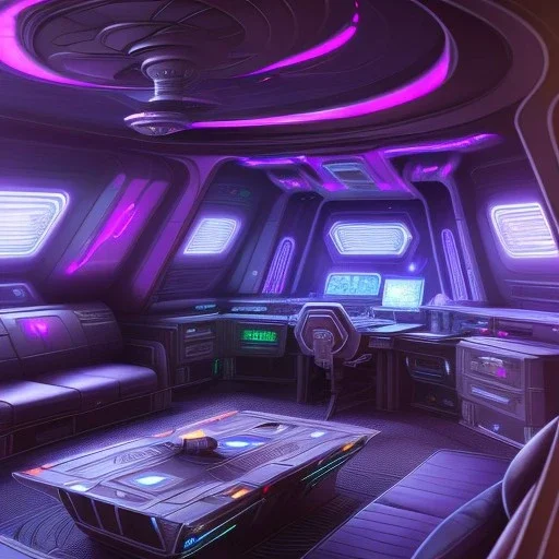 interior of a galactic ship, command post, 64K, hyperdetailed, intricate