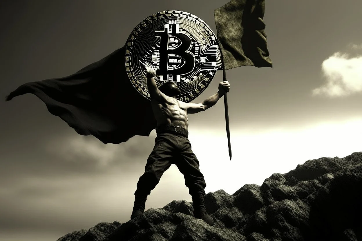 freedom fighter crypto degen bitcoin anarchist rising up