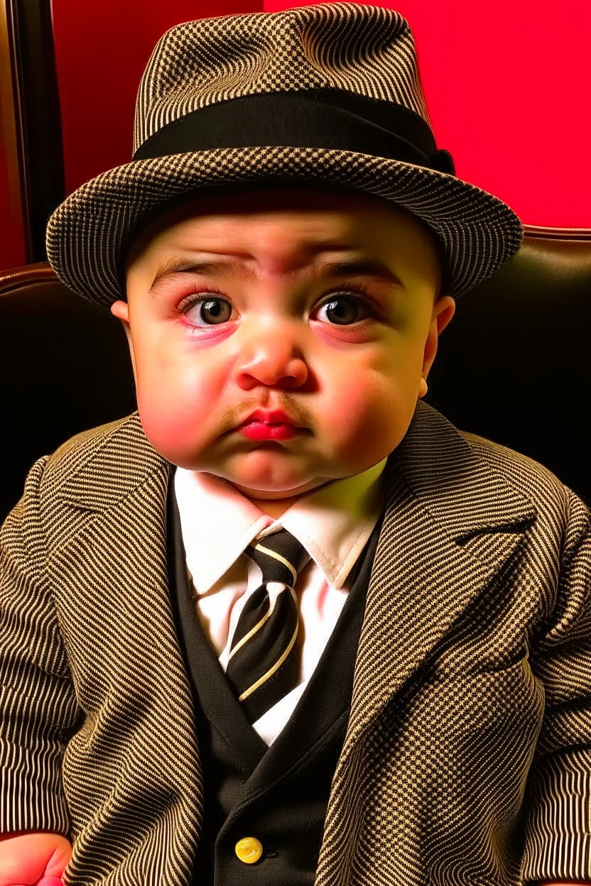 Baby Mafia boss as Al Capone