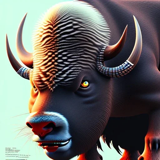  Full body "American Buffalo".intricate detail,detailed eyes.andrea bonelli,Kilian Eng,studio ghibli style.