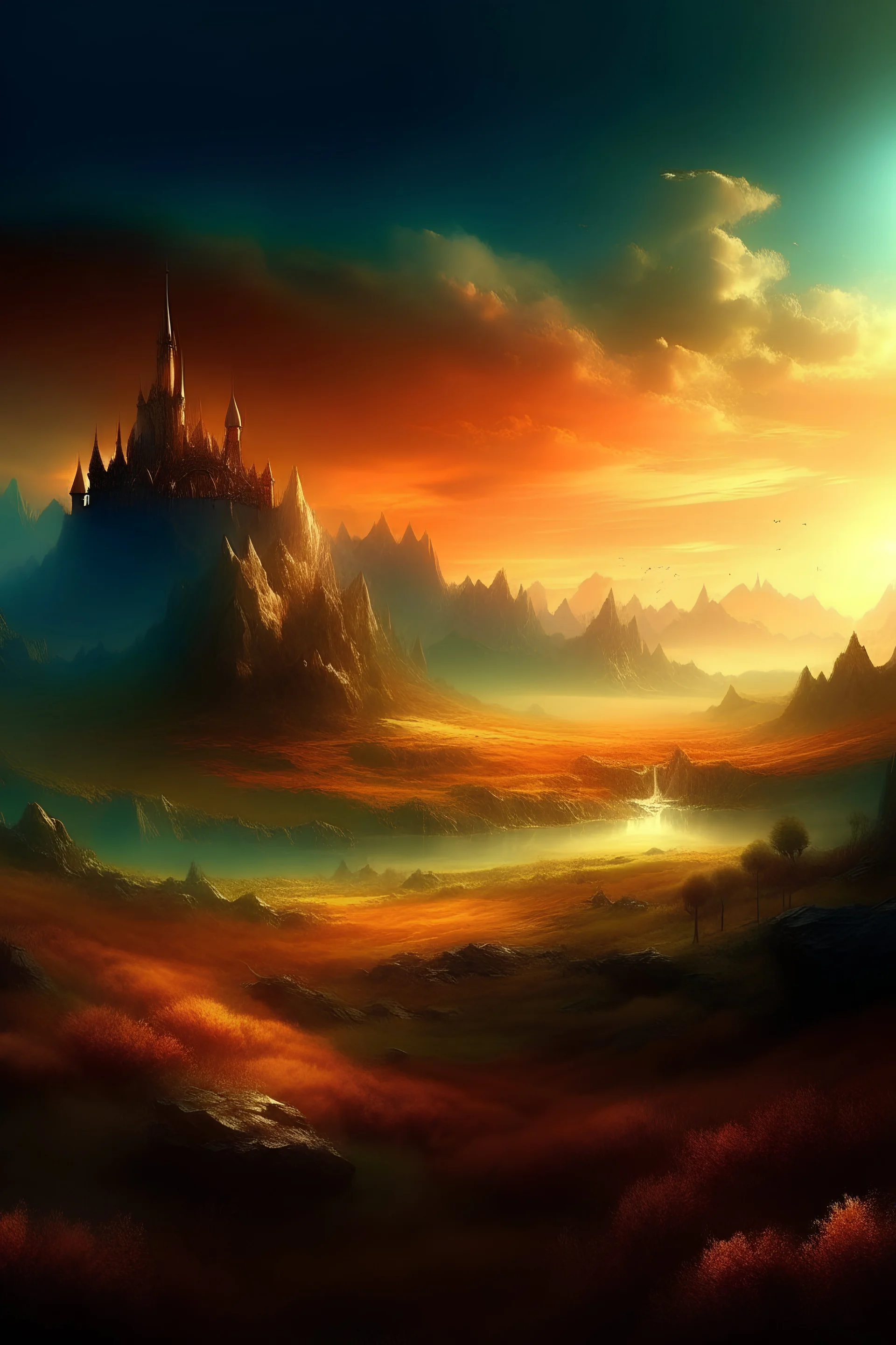 Fantasy landscape digital art wide