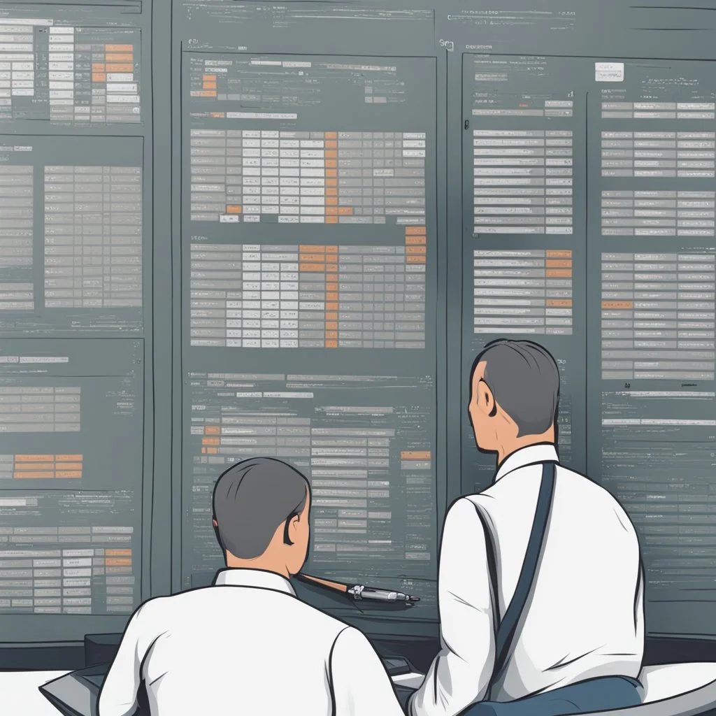 operators looking at a huge maintenance schedule