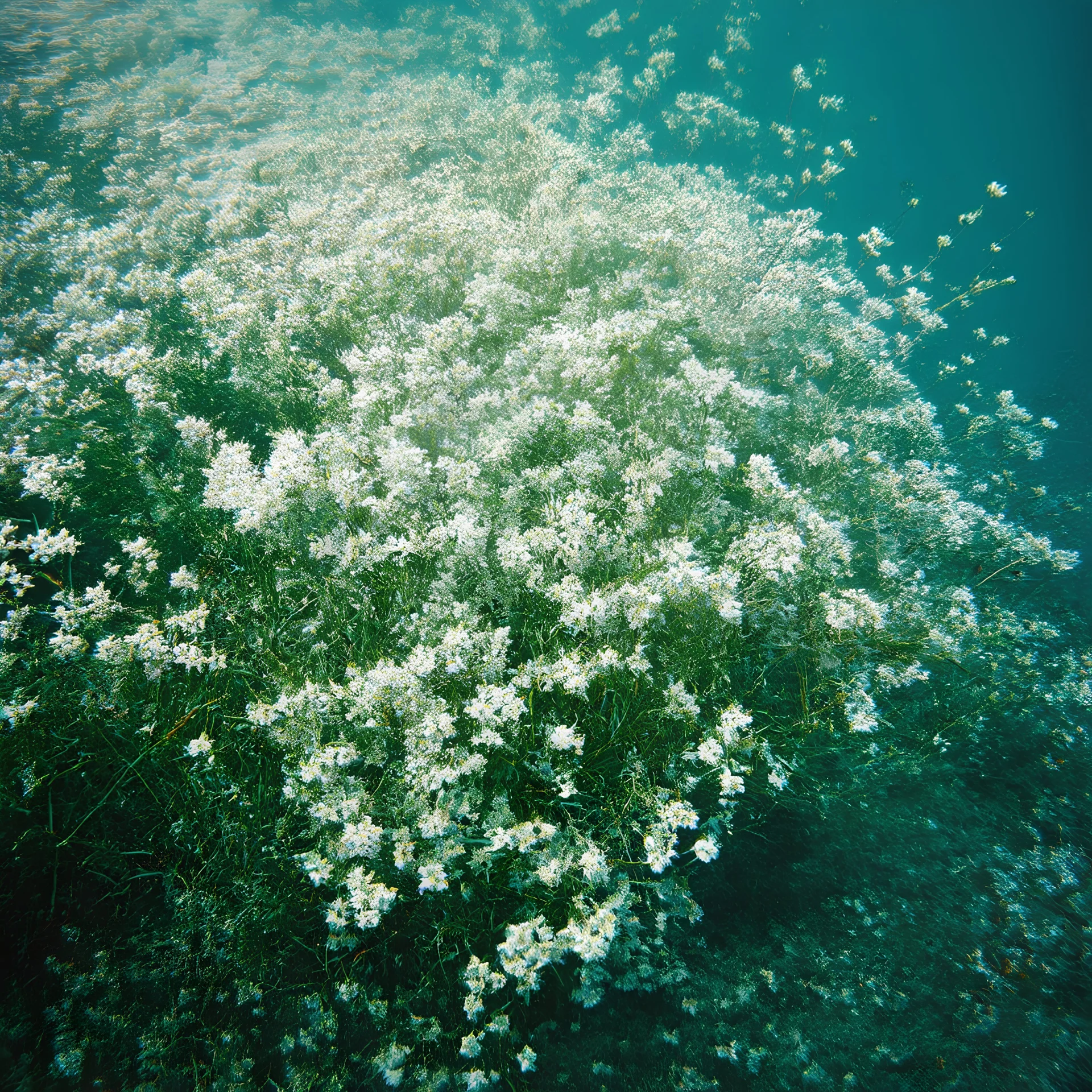 Dusty Miller foliage in the ocean, autochrome