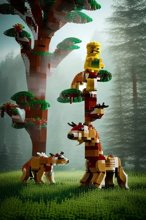 lego tree forest animals children