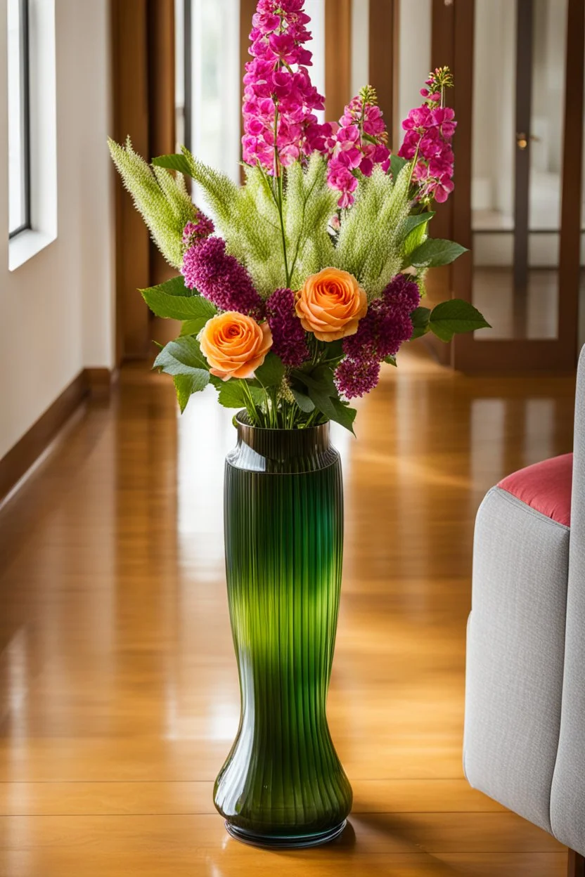 a nice flower vase in a modern house hall