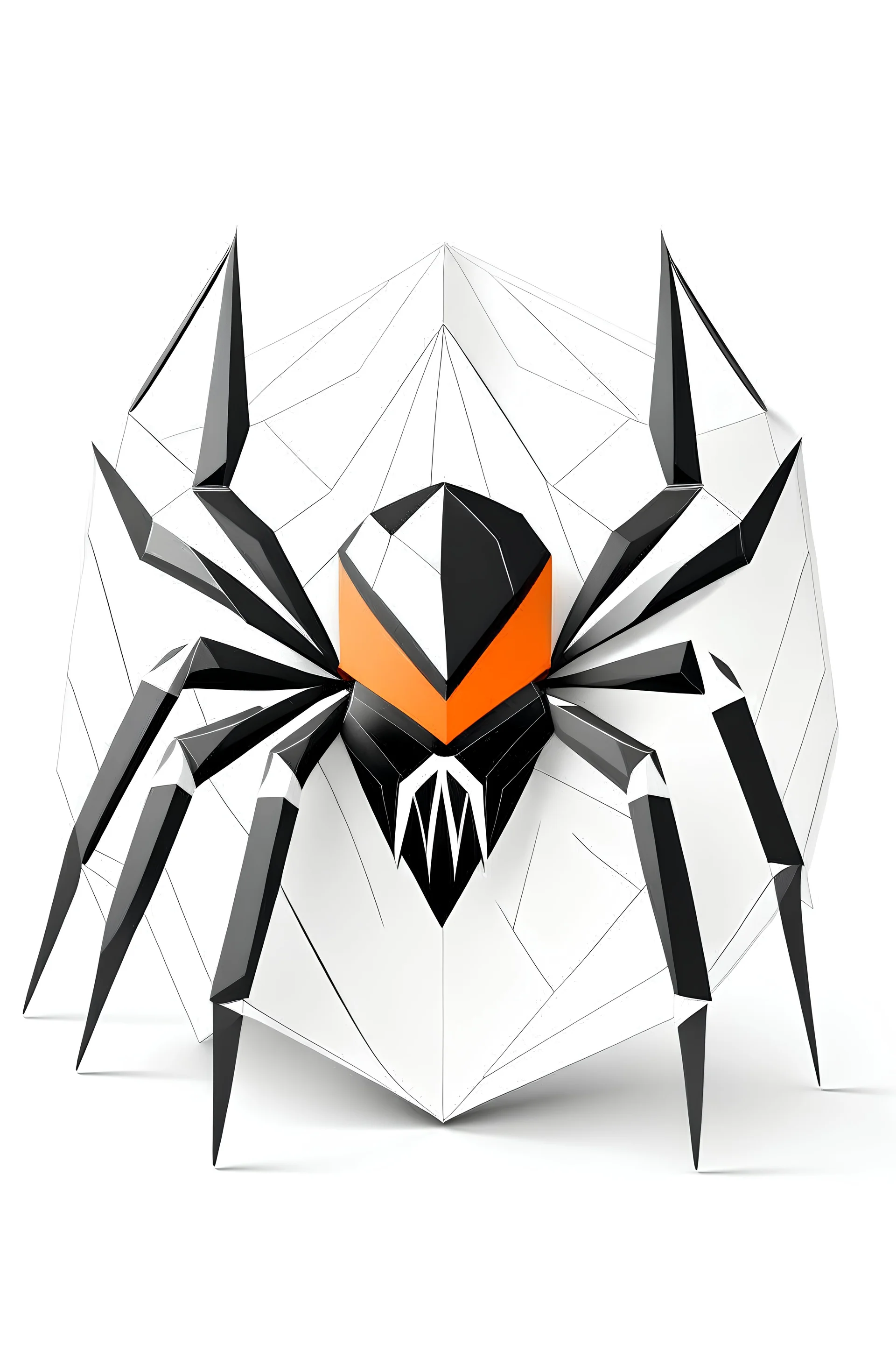 an oragami dj logo called dj spider inside batch shield, white background