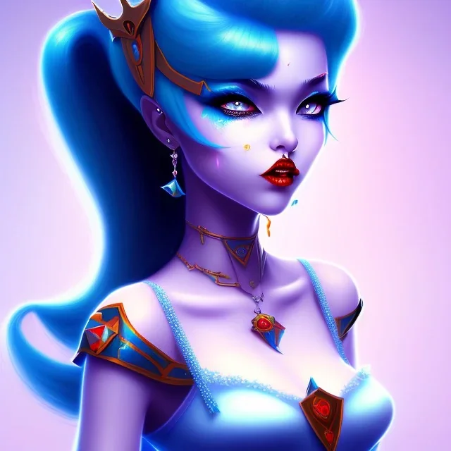 Evil princess full image froze blue hair