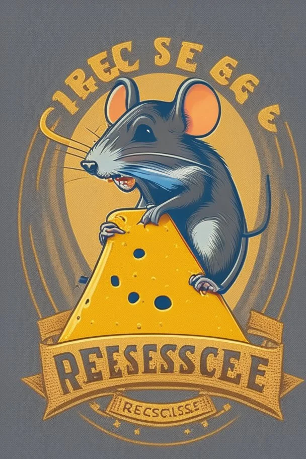 Mouse stealing cheese logo design