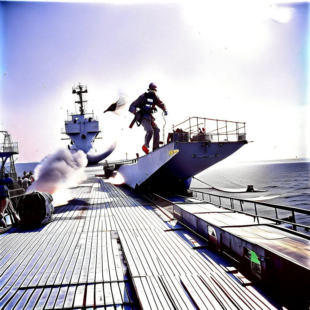 Launching a Cod from an aircraft carrier.