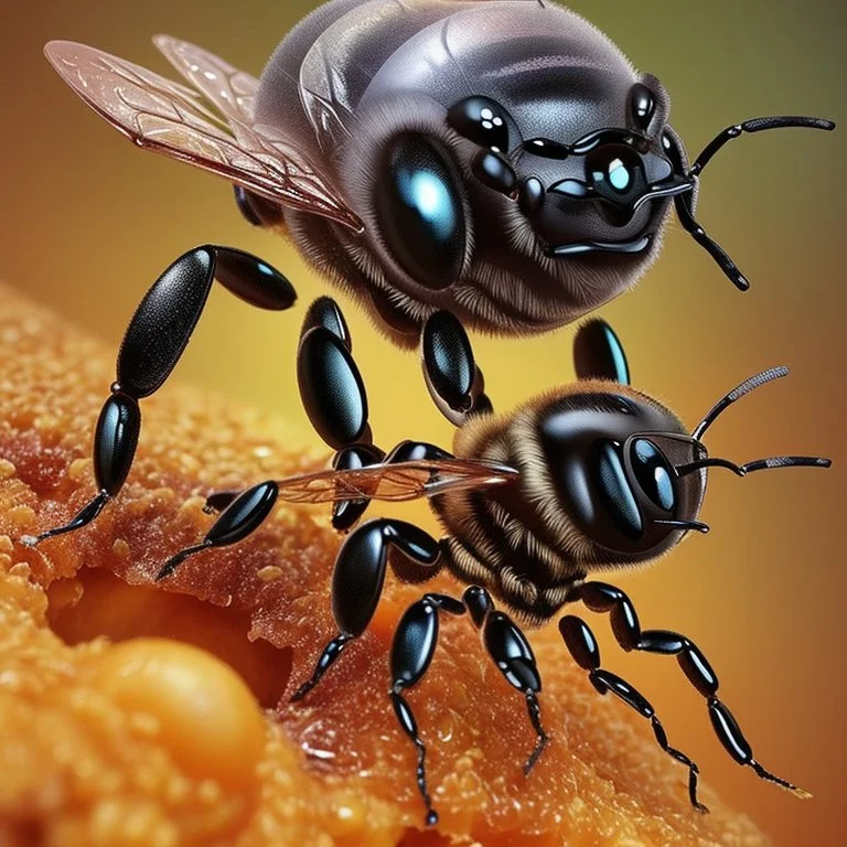 Grandma and Grandpa are healthy in a planet of honey stingless bee, realistic