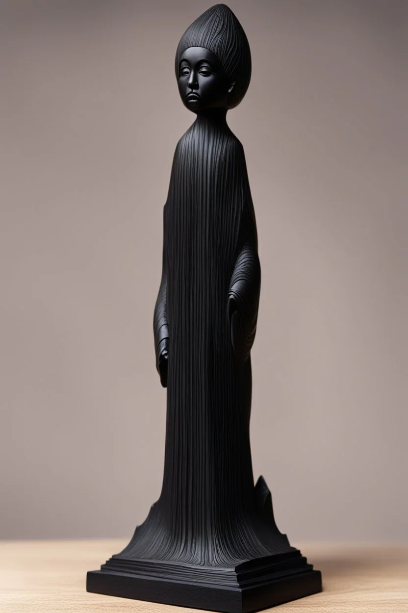 an ominous small statuette made of ebony in the form of a mountain