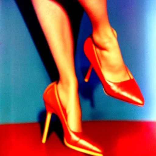 Fifties pretty young blonde woman high heels kodachrome photo