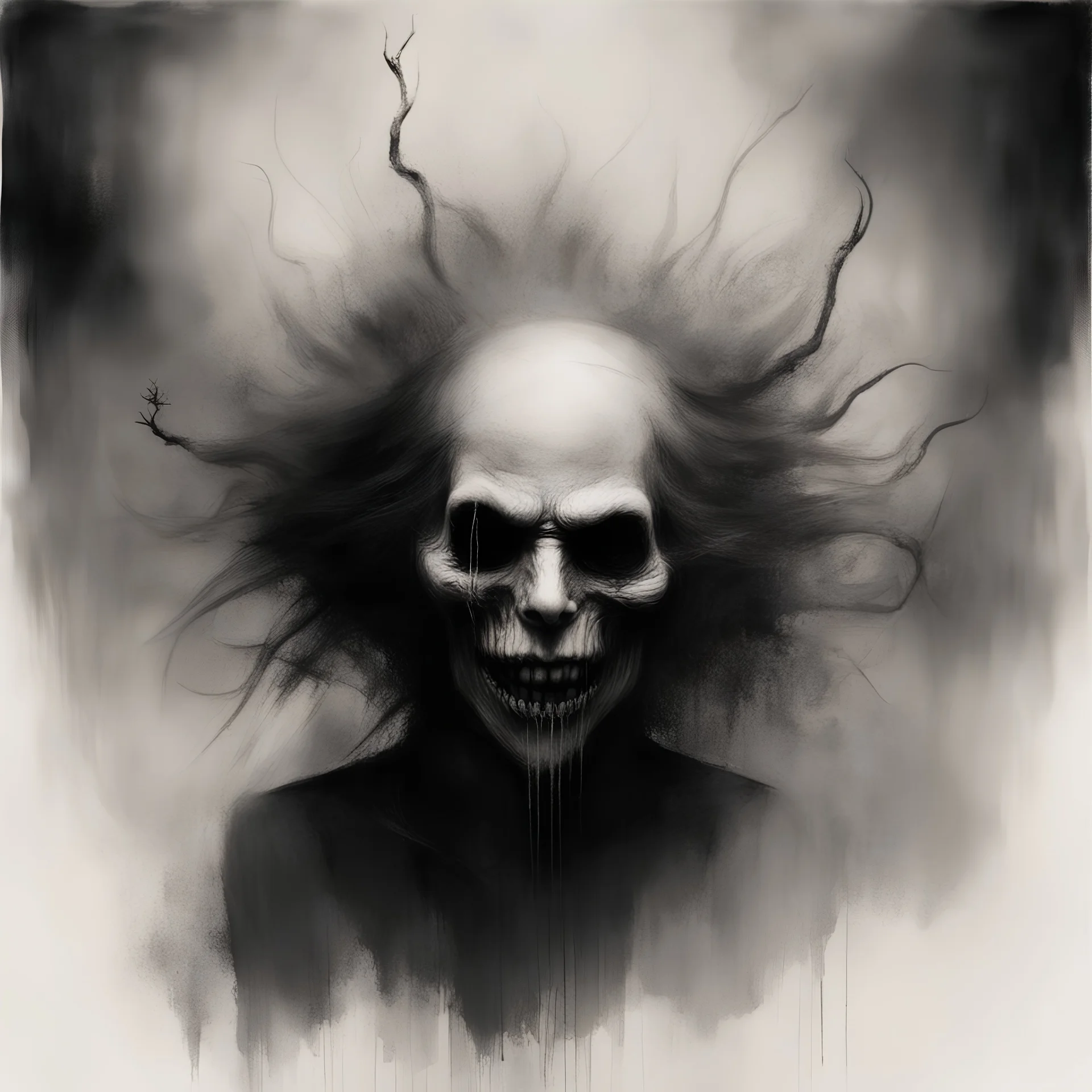 "If you're scared of everything, you'll raise hell", art from beyond, phobiacore, creepy, smooth digital illustration, complex contrast, dynamic composition, by Stephen Gammell