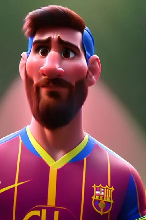 hyper realist, hyper detailed, stunningly lional messi, MO-DI CARTOON style