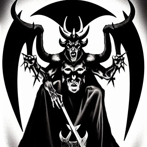 Devil demon satan king knights war code prophecy black and white antichrist